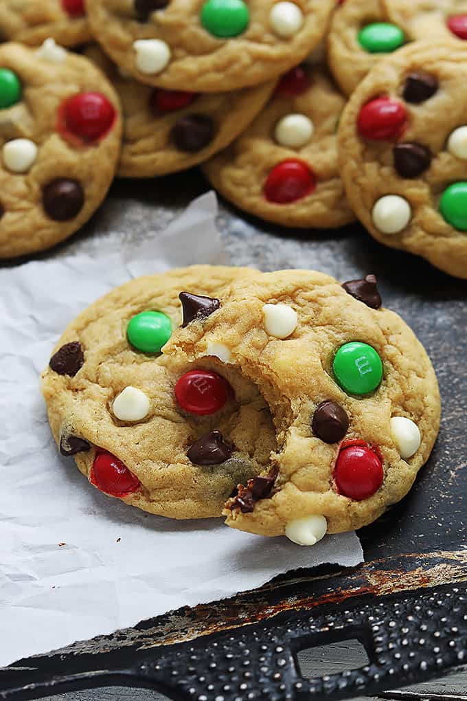 Santa's Cookies (Double Chocolate Chip M&M Cookies) - Creme De La Crumb