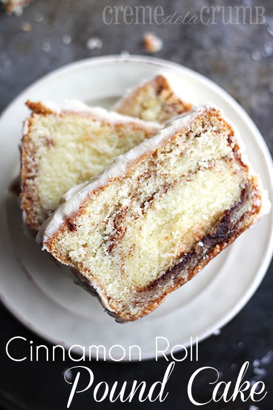 cinnamon roll pound cake creme de la crumb