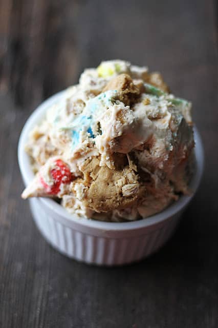 {Peanut Butter M&M} Monster Cookie Ice Cream