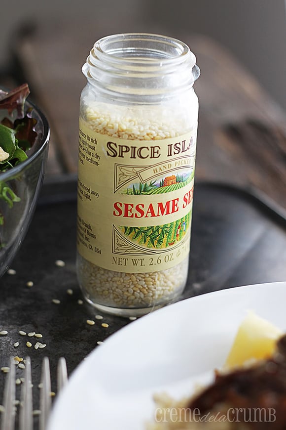 sesame seeds in a jar.
