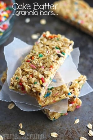 Cake Batter Granola Bars