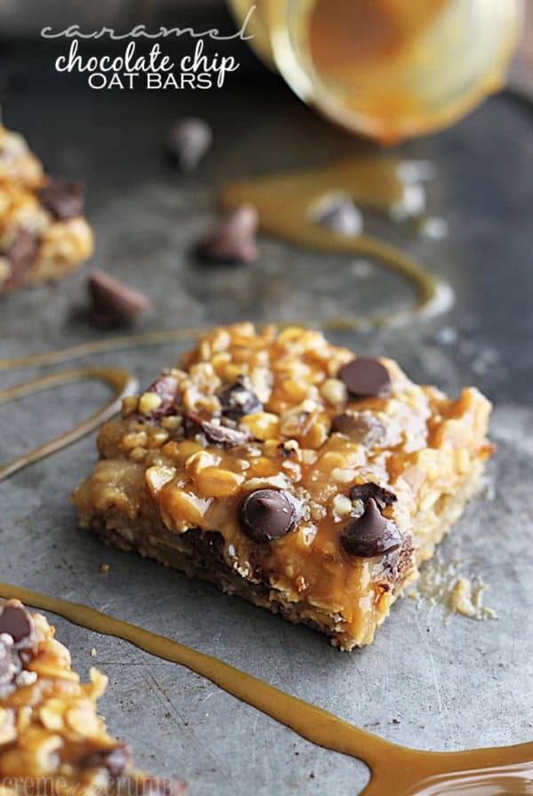Caramel Chocolate Chip Oat Bars