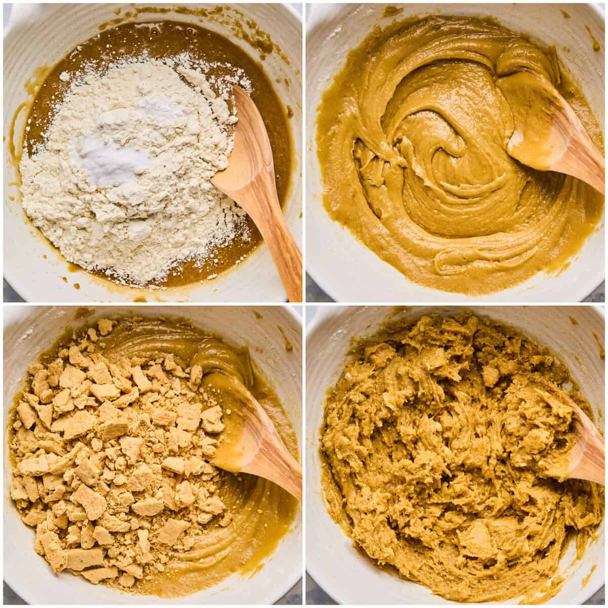 Step 3 for prepping s'mores bars.