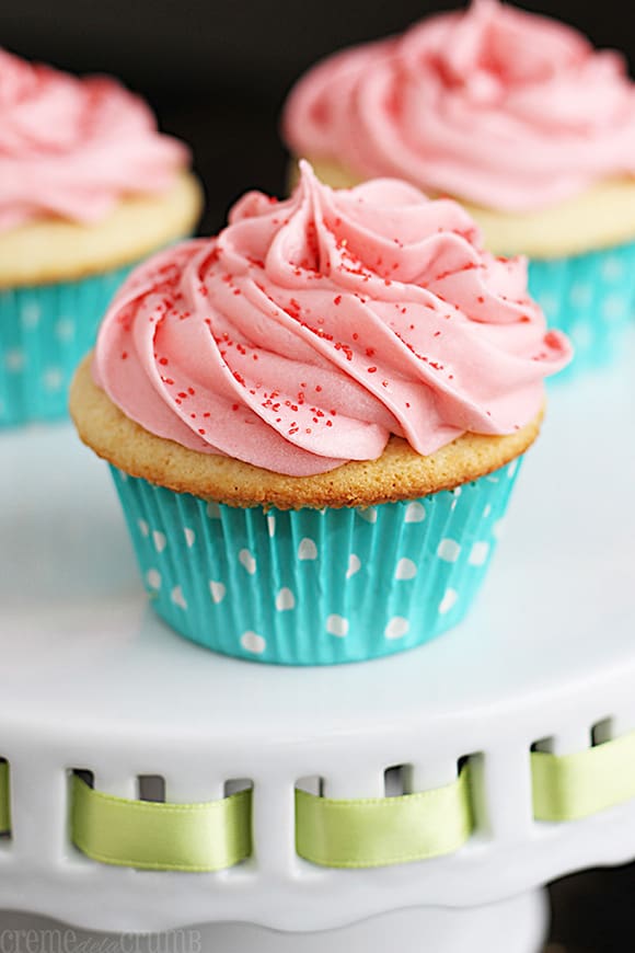 sugar cookie cupcakes on a cake platter.