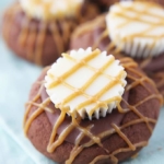 White Reeses Peanut Butter Cup Chocolate Thumbprint Cookies - Creme de la Crumb
