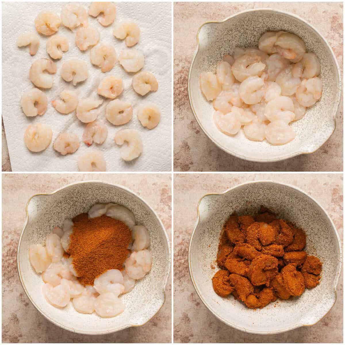 Step 1 for prepping creamy cajun shrimp pasta.