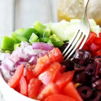 Greek Chopped Salad - Creme de la Crumb