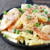 Spicy Parmesan Shrimp Pasta | Creme de la Crumb