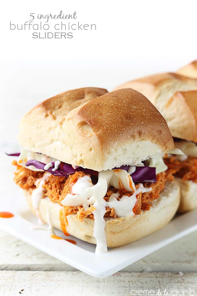 Buffalo Chicken Sliders {5 Ingredients} Creme De La Crumb