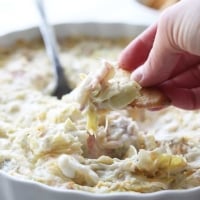 Hot Crab and Cheesy Artichoke Dip