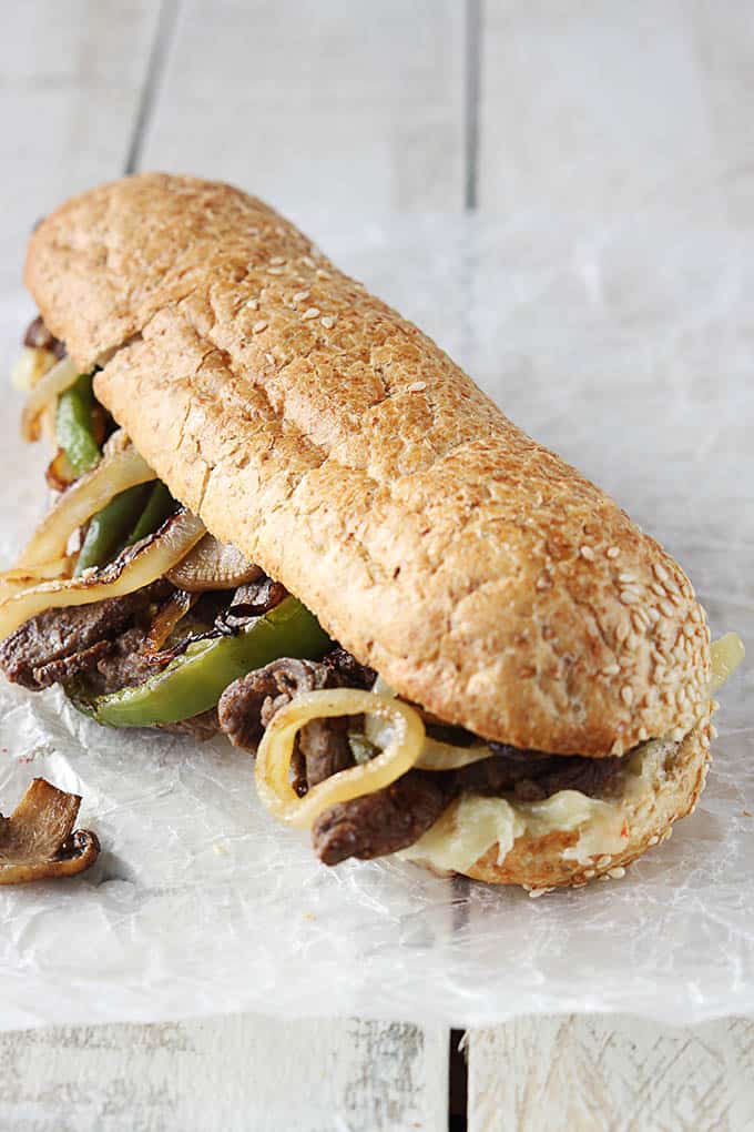 a pepper-jack cheesesteak.