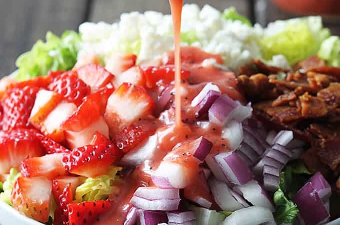 Strawberry Poppyseed and Bacon Chopped Salad
