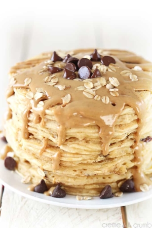 Peanut Butter Oatmeal Chocolate Chip Cookie Pancakes