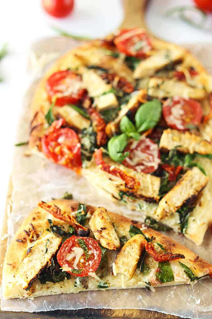 Chicken Florentine Flat Bread Pizza