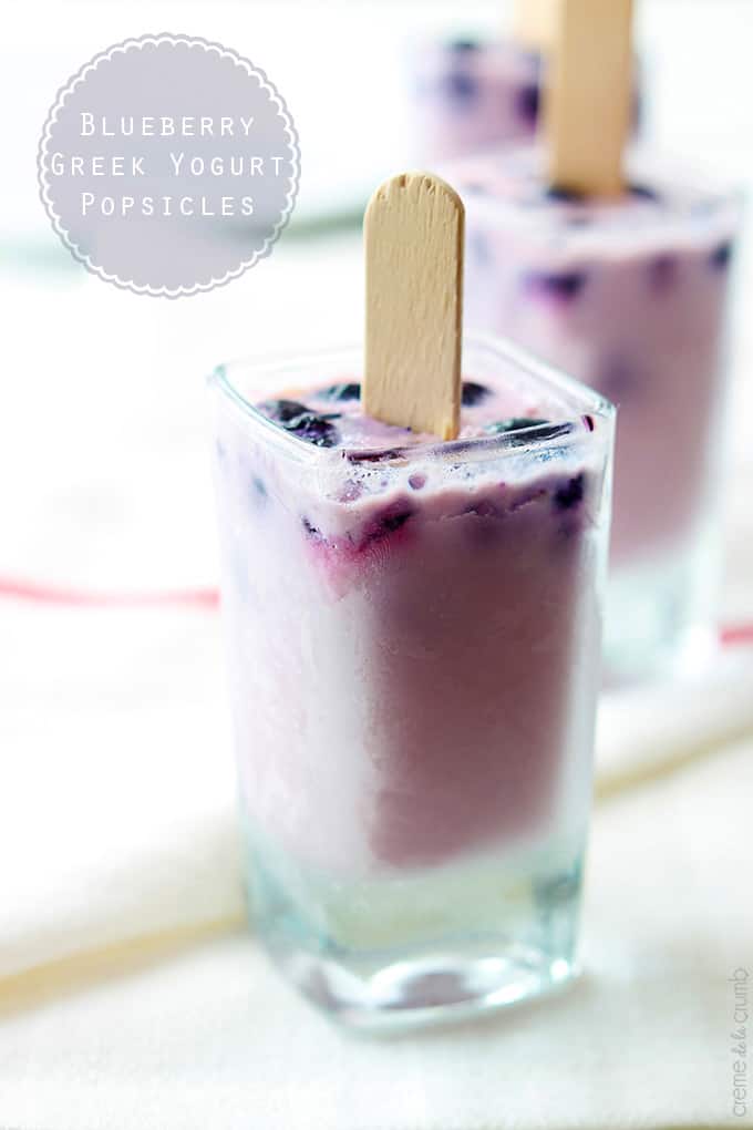 Blueberry Greek Yogurt Popsicles