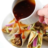 Hawaiian BBQ Pork Wonton Tacos