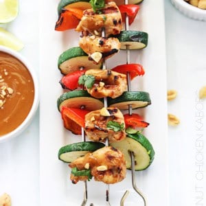 Thai Peanut Chicken Kabobs