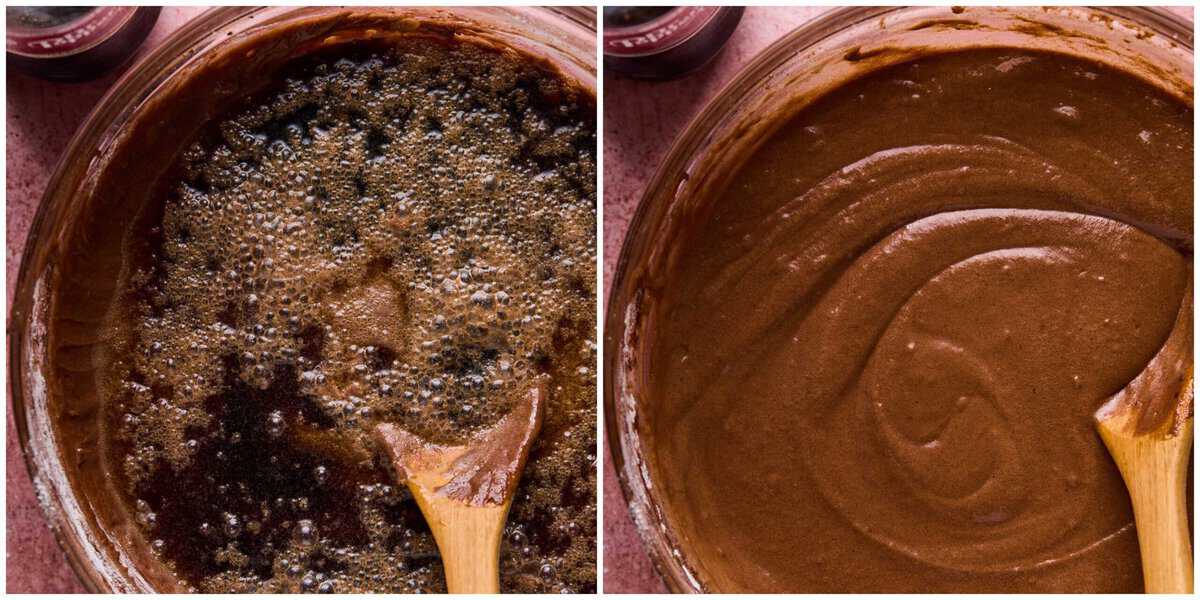 Step 3 pt 2 for prepping Dr. Pepper cake.