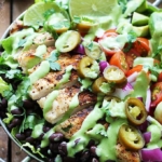 Grilled Chicken Taco Salads with Spicy Cilantro Lime Dressing
