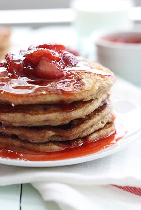 Whole Wheat Strawberry Pancakes