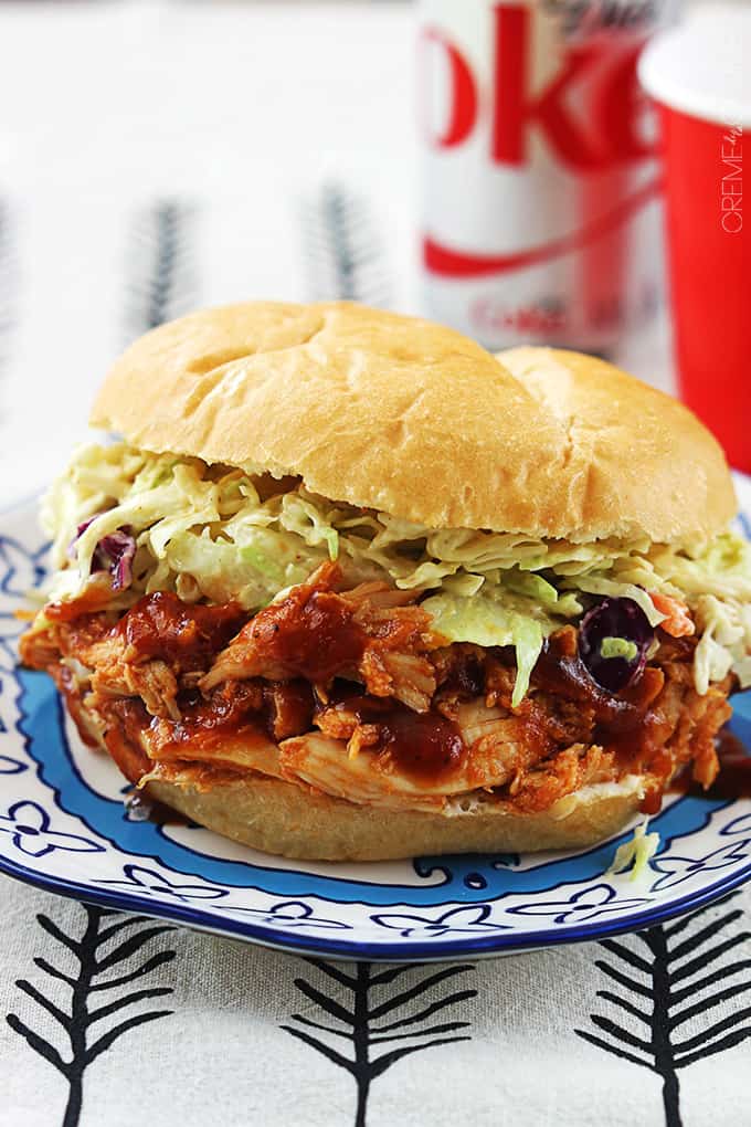 Bbq chicken sandwich slow cooker top