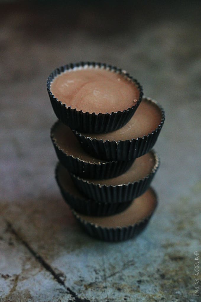 stacked Reese's peanut butter cups.