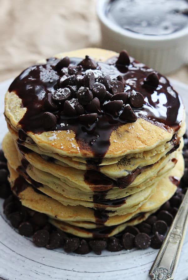 Zucchini Chocolate Chip Pancakes