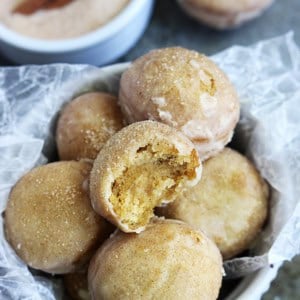 Cinnamon Sugar Glazed Pumpkin Donut Holes