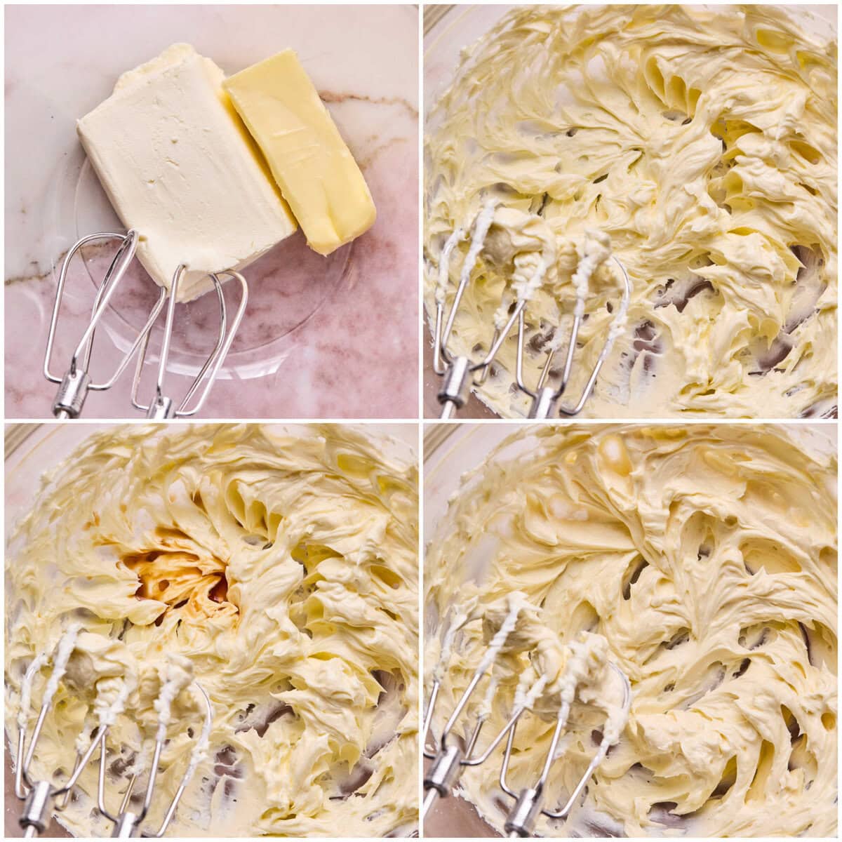 steps for creaming butter for frosting.