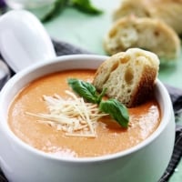 Slow Cooker Tomato Basil Parmesan Soup