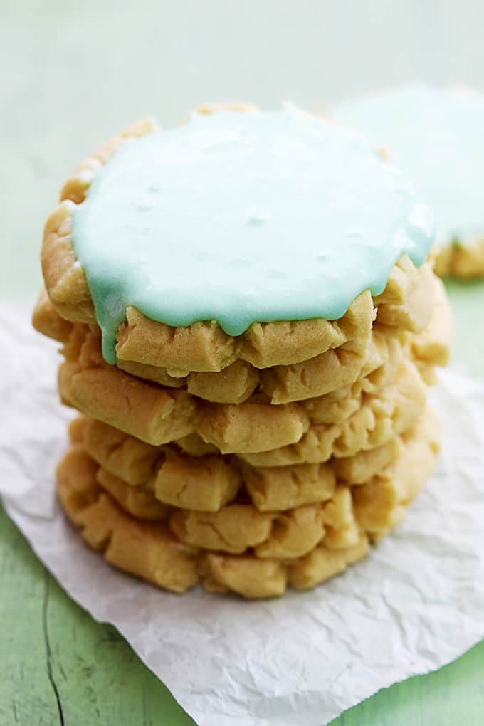 a stack of twigg sugar cookies.