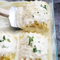 White Chicken Lasagna Rollups