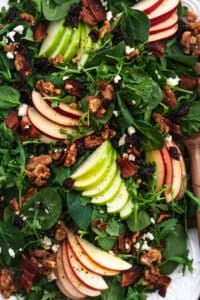 apple cranberry walnut salad on platter