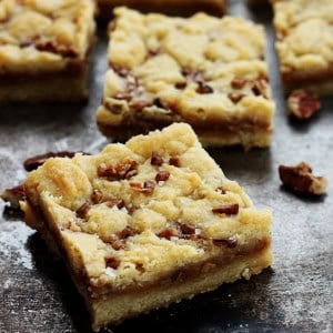 Salted Caramel Pecan Butter Bars