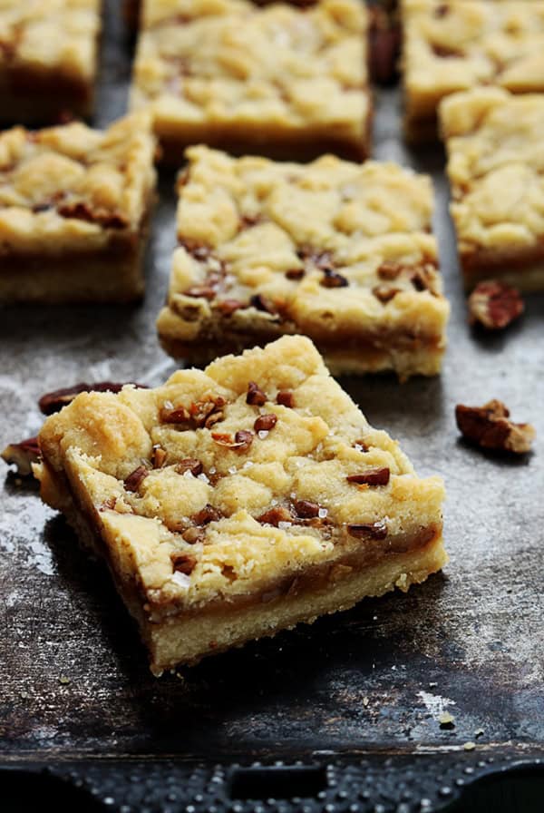 Salted Caramel Pecan Butter Bars