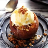 Peach Crisp Stuffed Baked Peaches