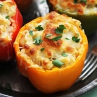 Three Cheese Macaroni Stuffed Peppers