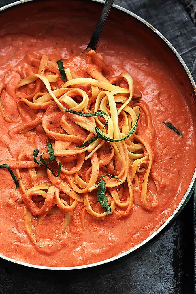 Creamy Tomato Basil Fettuccini