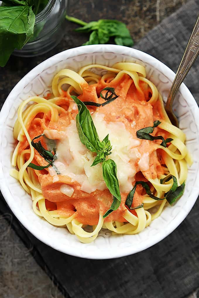 Creamy Tomato Basil Fettuccini