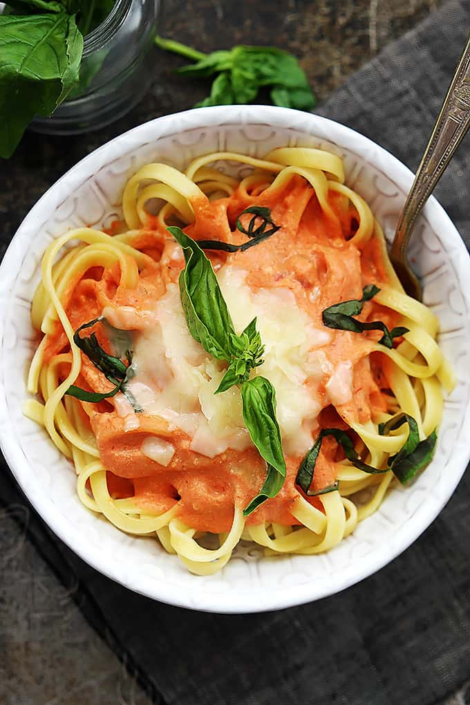 Creamy Tomato Basil Fettuccine Creme De La Crumb