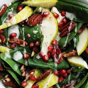 Pomegranate Pear & Pecan Salad with Poppyseed Dressing