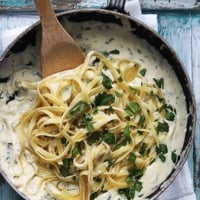 Healthy Spinach Fettuccine