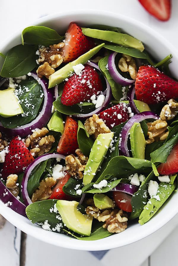 Strawberry Avocado Spinach Salad