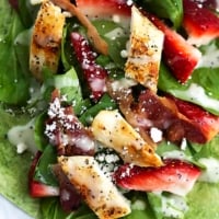 Strawberry Chicken Bacon & Spinach Wraps with Poppyseed Dressing