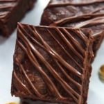 Flourless Fudgey Peanut Butter Brownies | lecremedelacrumb.com