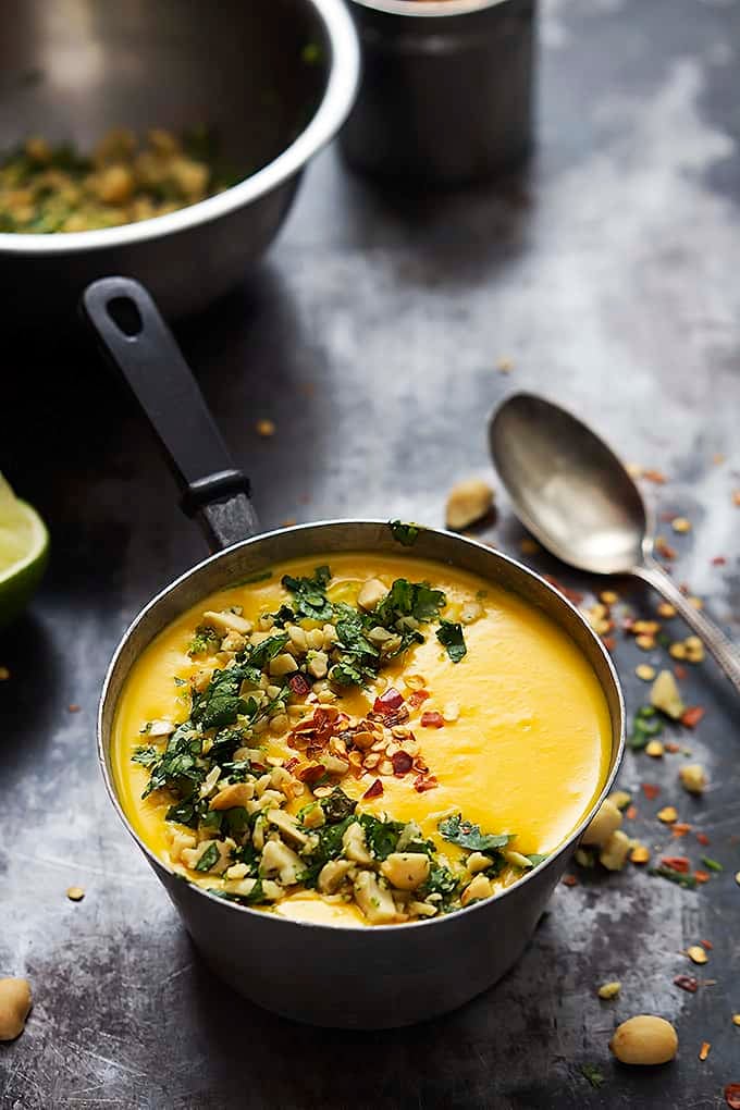 Slow Cooker Thai Butternut Squash Soup | Creme De La Crumb