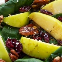 Apple Cherry Candied Pecan Salad with Sweet Balsamic Dressing | Creme de la Crumb