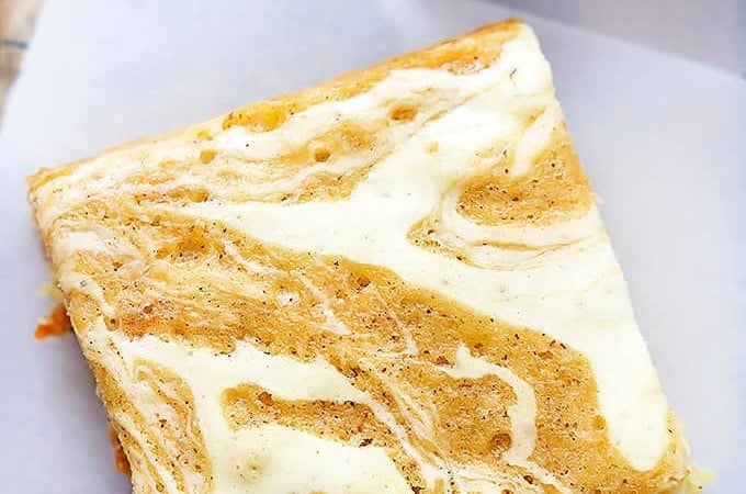 Cream Cheese Swirled Carrot Cake Bars