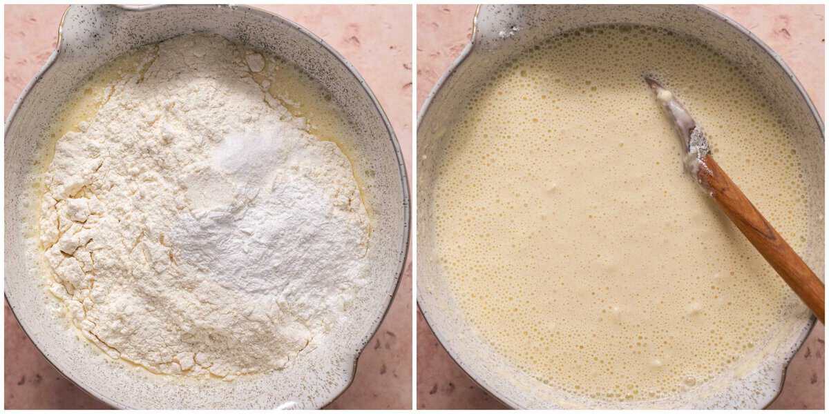 Step 2 for prepping greek yogurt waffles.