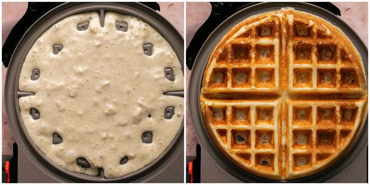 Step 3 for prepping greek yogurt waffles.